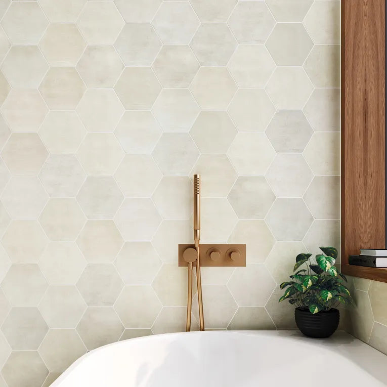 Spark - White - Matte Arizona Tile Hex 6x7