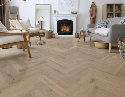Spanish Herringbone Coastal Fog